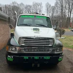 Close up of the front of the vacuum pump truck from Panther Septic LLC.