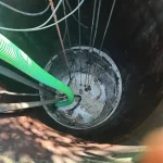 A freshly cleaned, empty septic tank.